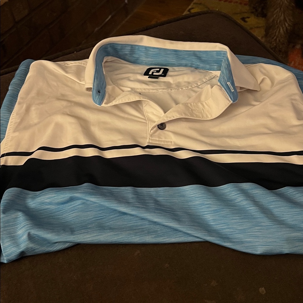 FootJoy Classic White and Sky Blue Tee